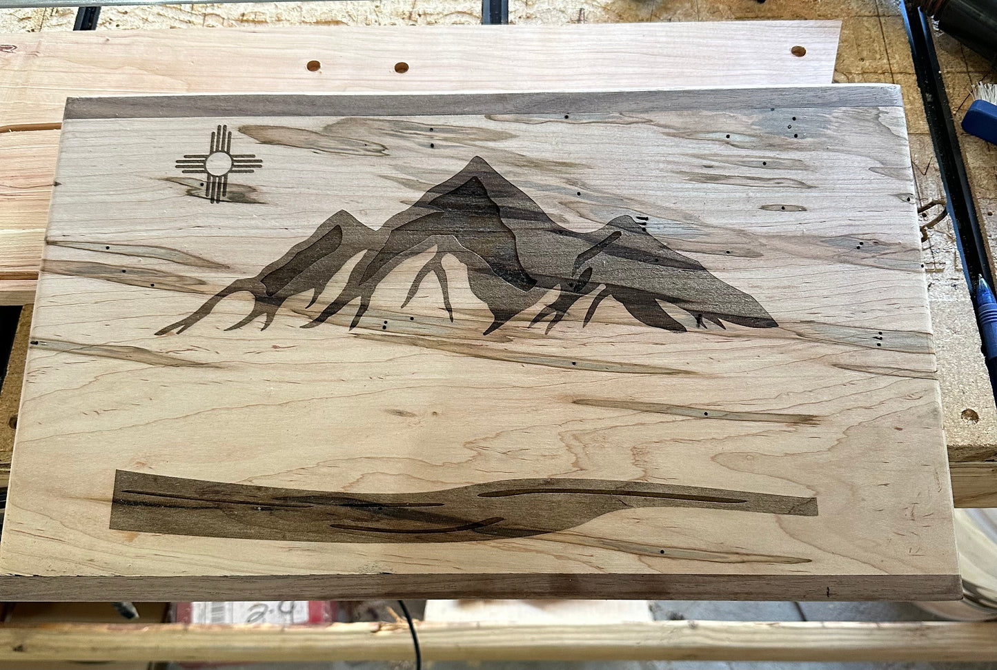 Charcuterie/Serving Board - Sandia Mountains and Rio Grande River