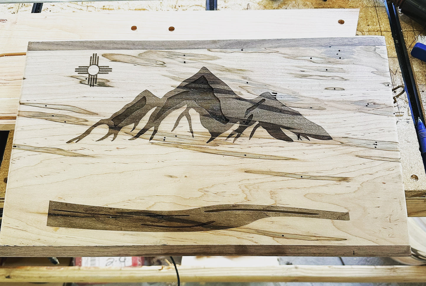 Charcuterie/Serving Board - Sandia Mountains and Rio Grande River