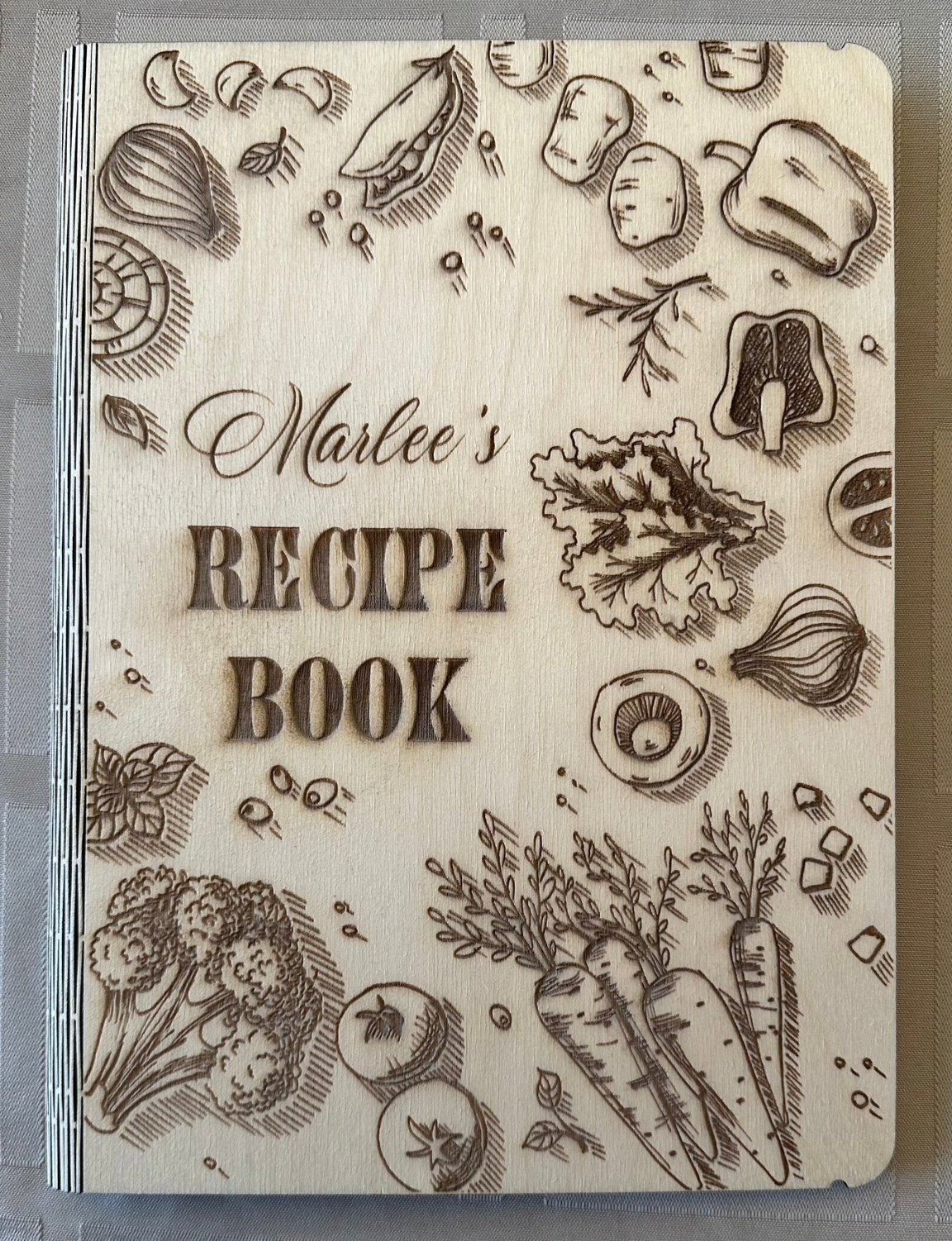 Cookbook -Custom Crafted, Laser Engraved