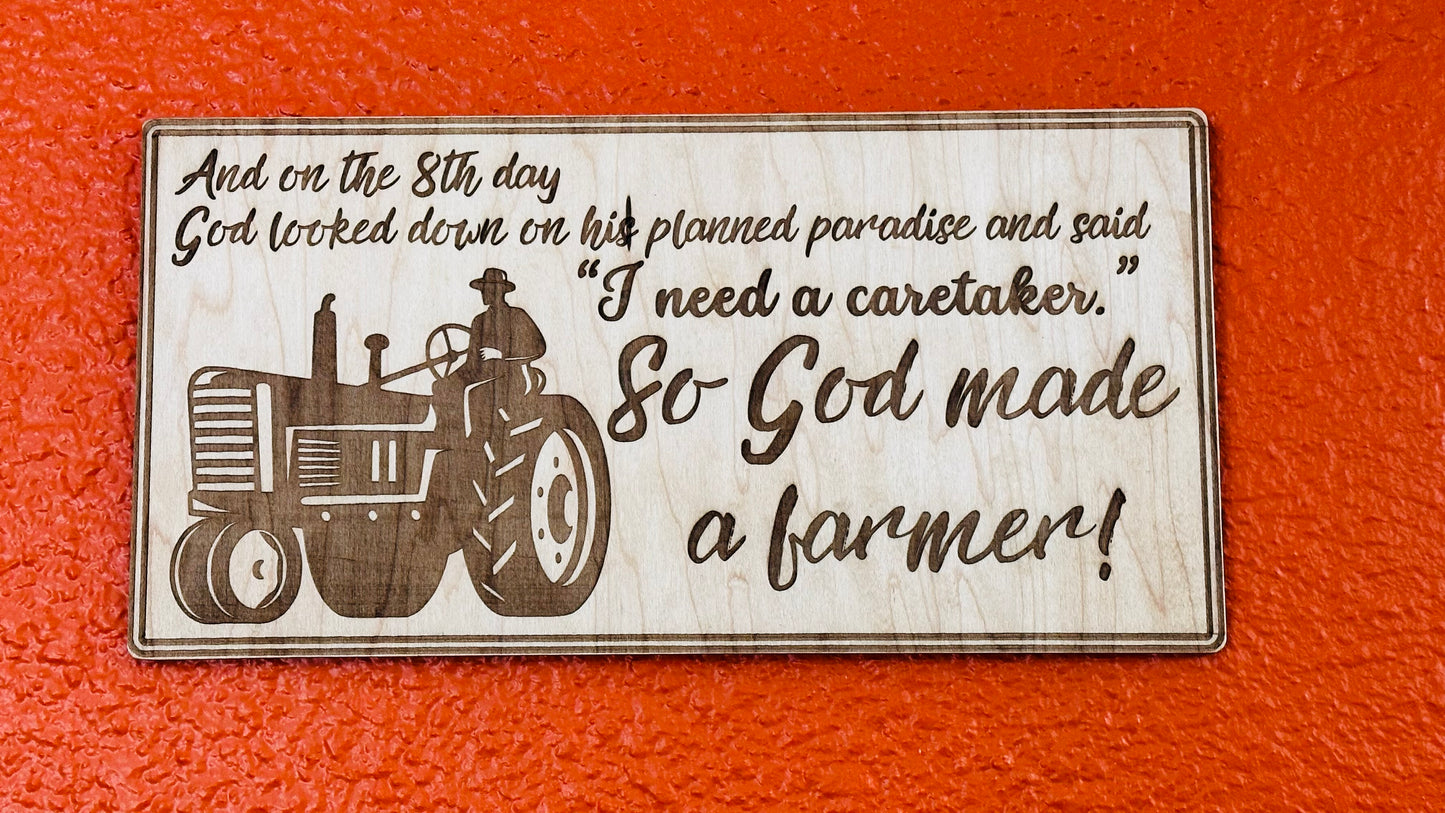 God Made A Farmer Wall Decor