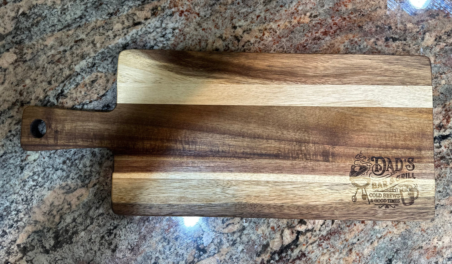 Cutting Board - Dad's Bar & Grill Handled
