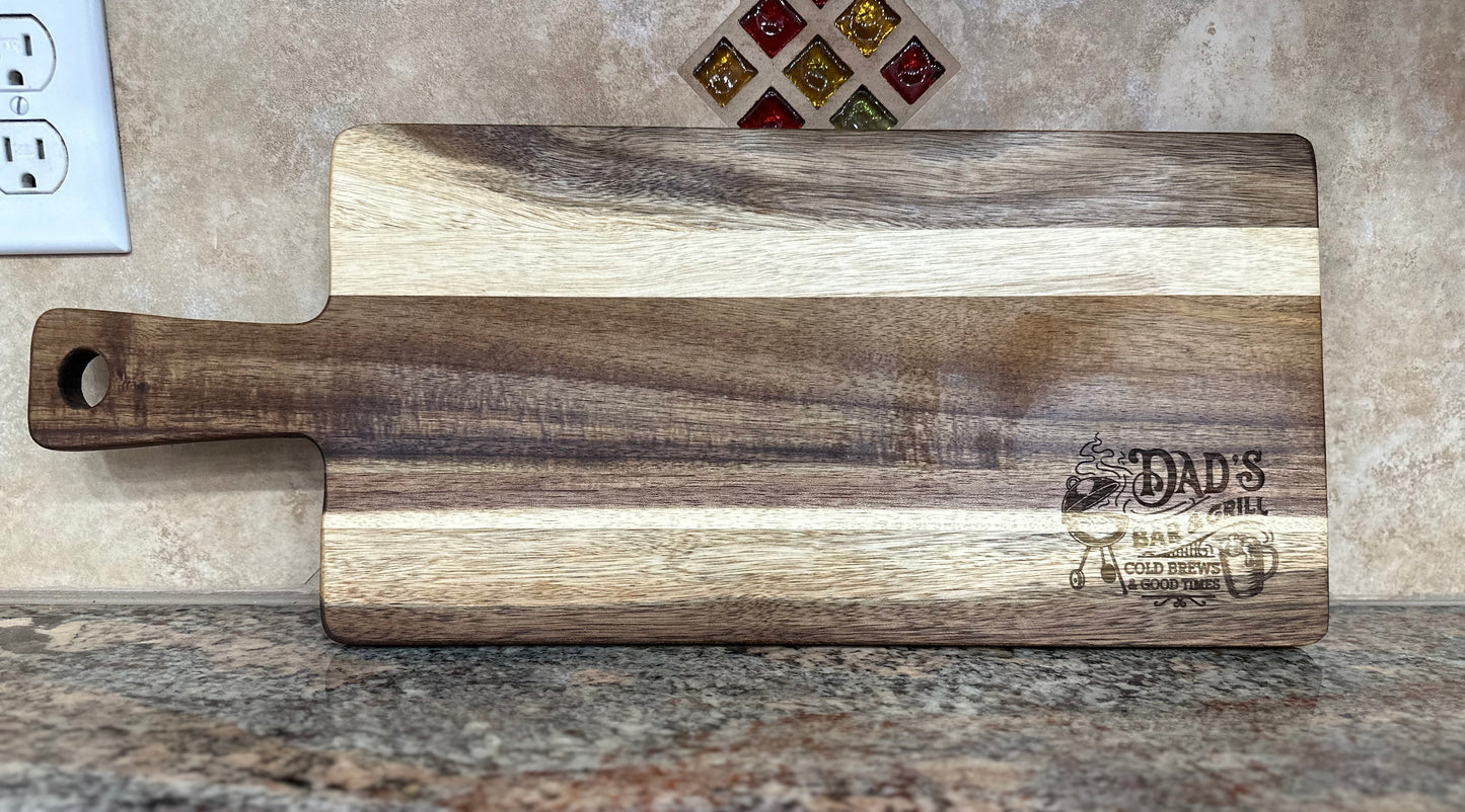 Cutting Board - Dad's Bar & Grill Handled