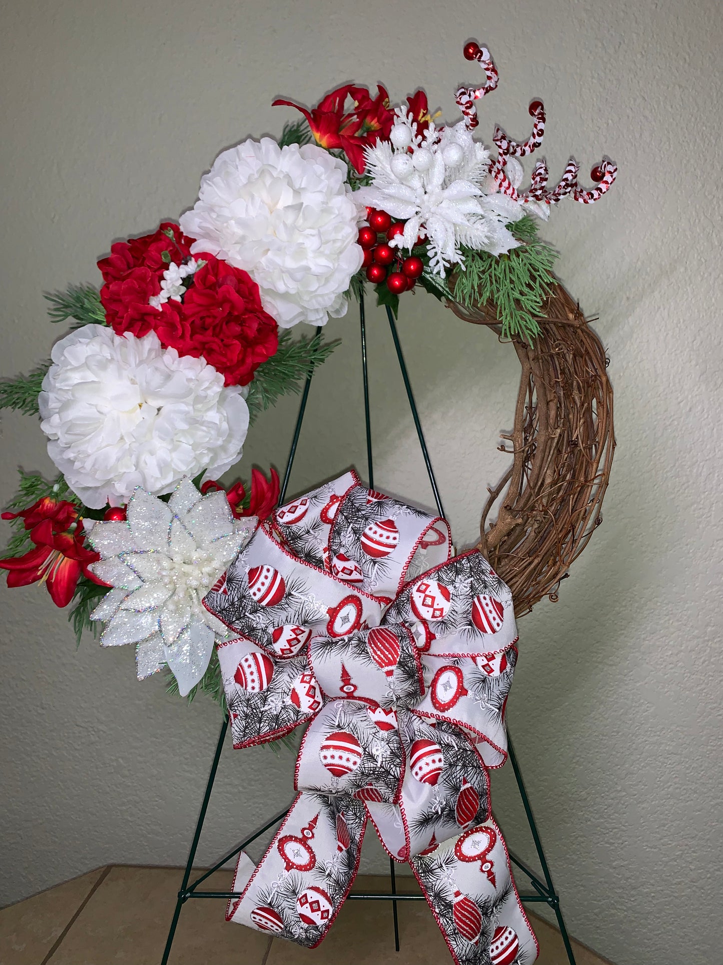 Wreath - Red and White Whimsy