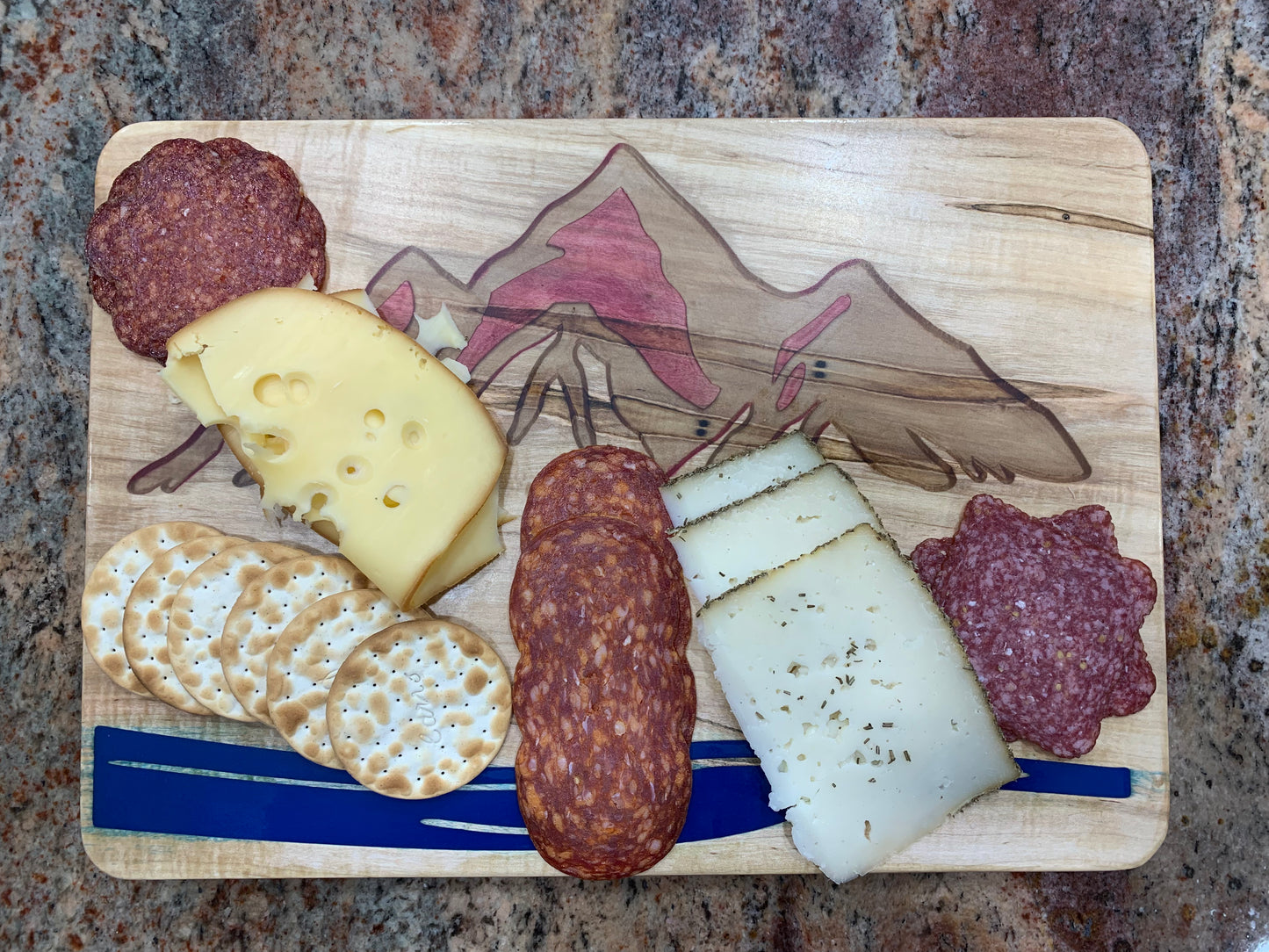 Charcuterie/Serving Board - Sandia Mountains and Rio Grande River