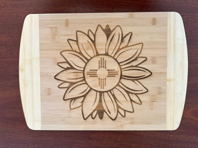 Cutting Board - Med - Sunflower with Zia Center