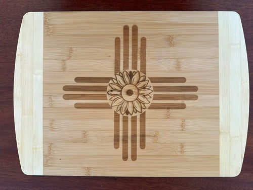 Cutting Board - Med - Zia with Light Sunflower Center