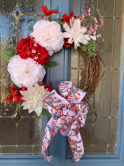 Wreath - Red and White Whimsy