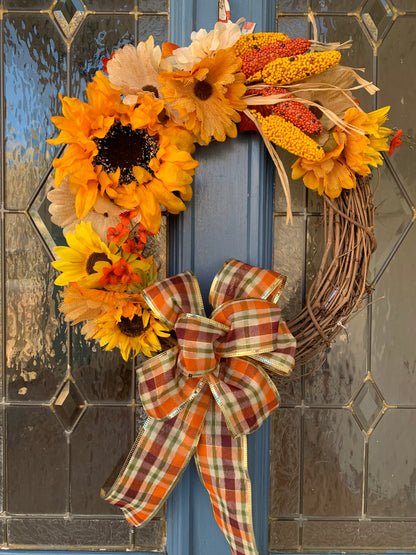 Wreath - Sunflowers and corn