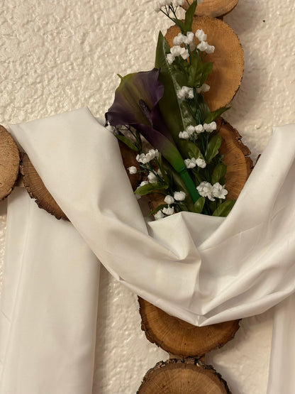 Wooden Cross with White Cloth