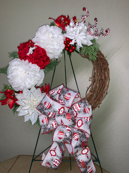 Wreath - Red and White Whimsy